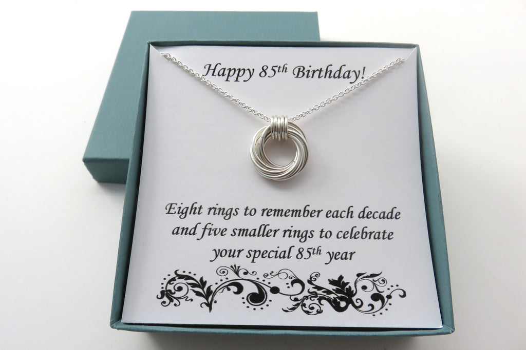 85th Birthday Gift | Sterling Silver Necklace