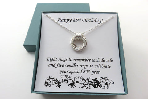 85th Birthday Gift | Sterling Silver Necklace