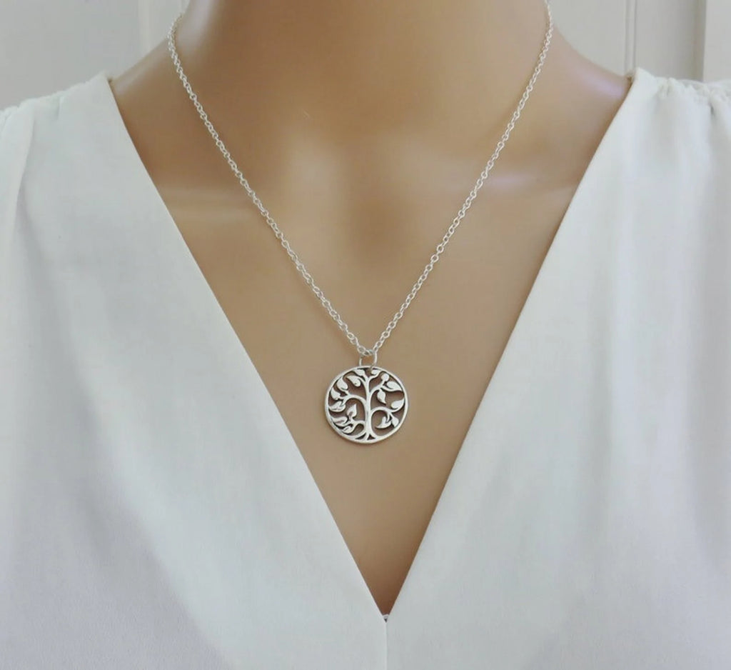 Tree of Life Necklace, Family Necklace, Sterling Silver, gift for mom, gift for sister, gift for grandma