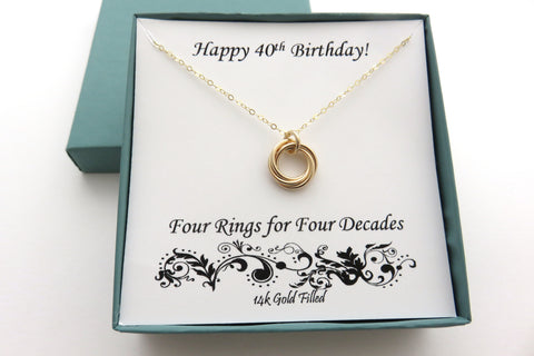 40th Birthday Gift for Her | Gold 40th Birthday Gift | 40th Birthday Gifts - Handmade Jewelry