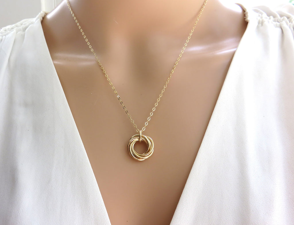 60th Birthday Necklace | Gold Filled Ring Necklace | 60th Birthday Gifts for Her - Handmade Jewelry