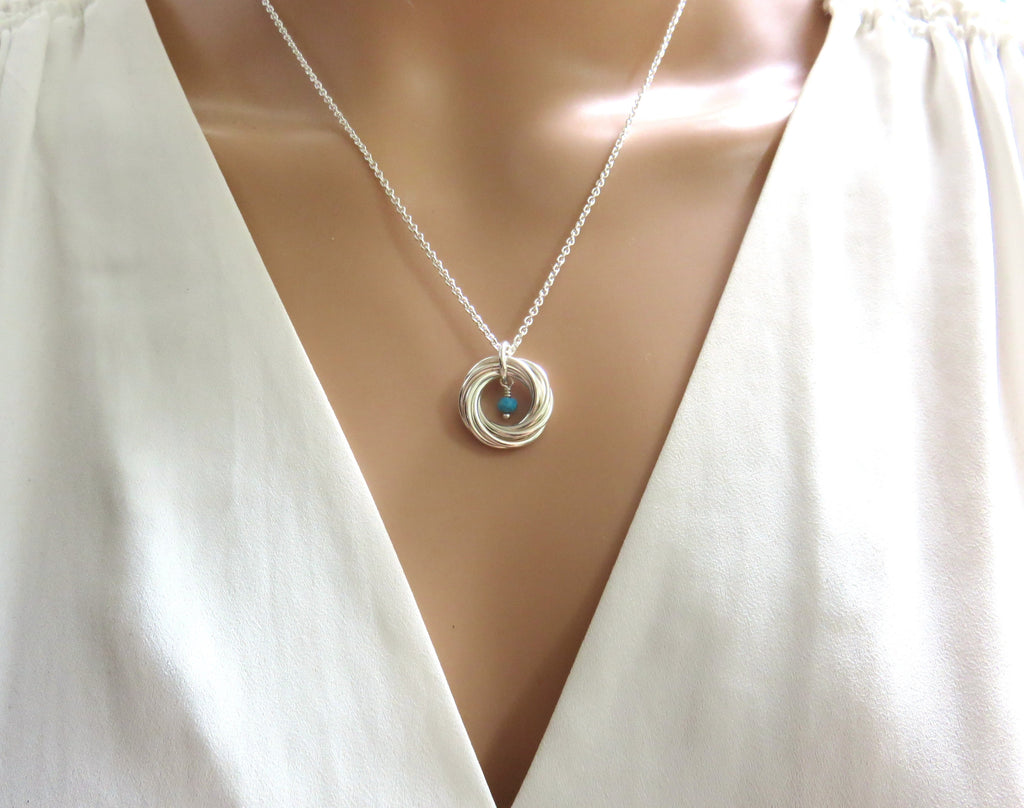 70th Birthday Necklace | Sterling Silver Birthstone Necklace | 70th Birthday Gifts - Handmade Jewelry