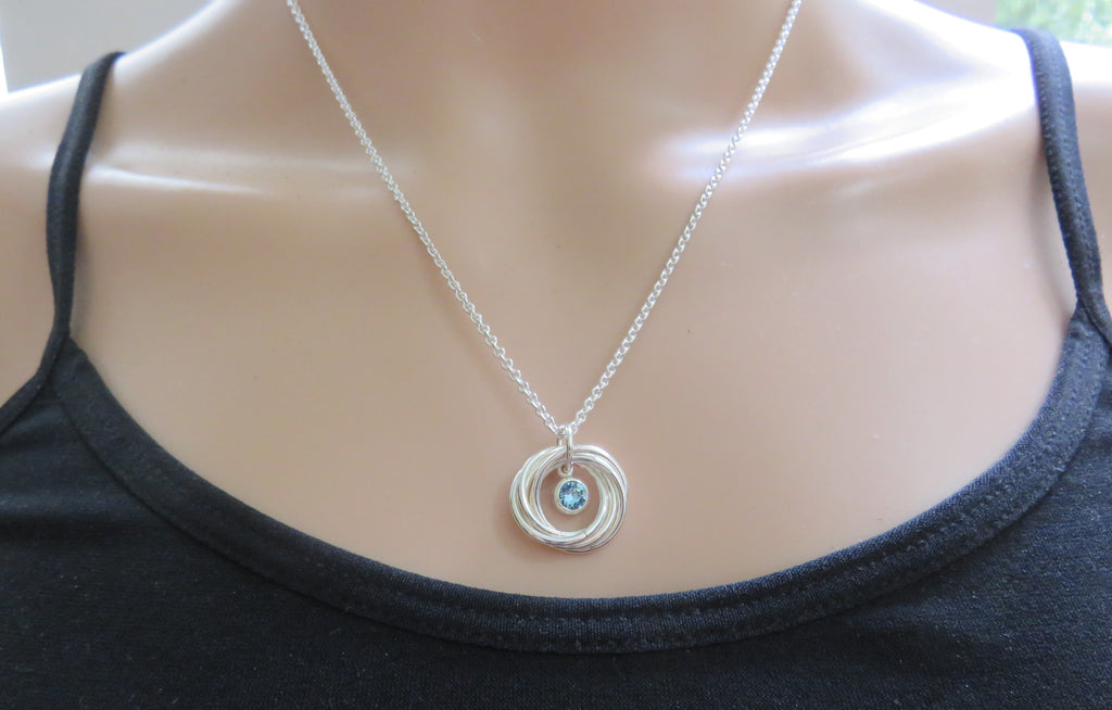 50th Birthday gift for Women, 5 rings, Birthstone, sterling silver, 5th anniversary, 50th anniversary, 5 friends, 5 children