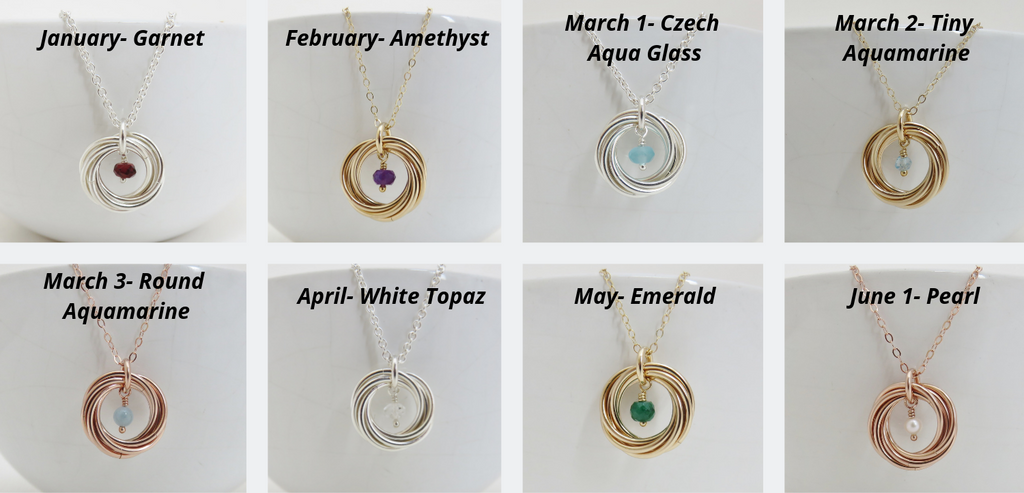 40th Birthday Gift for Women | Sterling Silver Birthstone Necklace | 40th Birthday Gifts - Handmade Jewelry