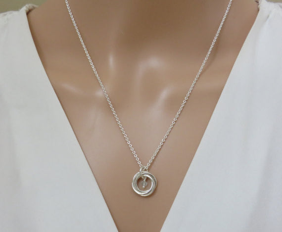 40th Birthday Gift for Women | Sterling Silver Birthstone Necklace | 40th Birthday Gifts - Handmade Jewelry