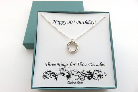 30th Birthday Gift for Her | Sterling Silver Twist Necklace | 30th Birthday Gifts - Handmade Jewelry