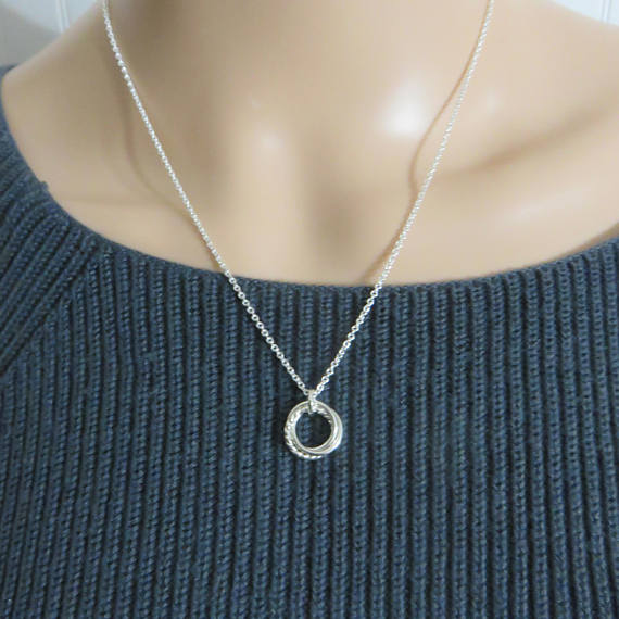 30th Birthday Gift for Her | Sterling Silver Twist Necklace | 30th Birthday Gifts - Handmade Jewelry
