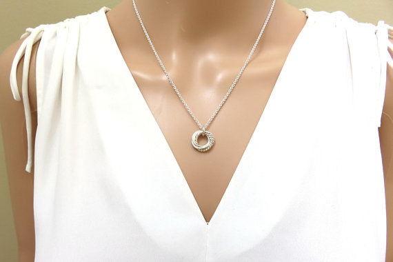 50th Birthday Gift for Women | Sterling Silver Twist Necklace | 50th Birthday Necklace - Handmade Jewelry