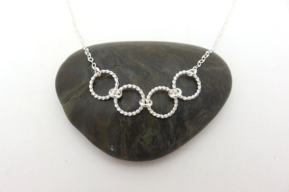 40th Birthday Gift | Four Rings Necklace | 40th Birthday Gift for Her - Handmade Jewelry