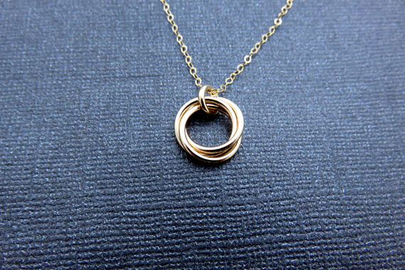 30th Birthday Gift for Her | Gold Birthday Ring Necklace | 30th Birthday - Handmade Jewelry
