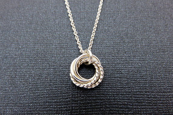 50th Birthday Gift for Women | Sterling Silver Twist Necklace | 50th Birthday Necklace - Handmade Jewelry