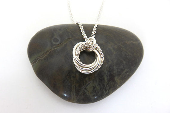 50th Birthday Gift for Women | Sterling Silver Twist Necklace | 50th Birthday Necklace - Handmade Jewelry