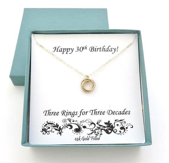30th Birthday Necklace | Gold Twist Necklace - Handmade Jewelry