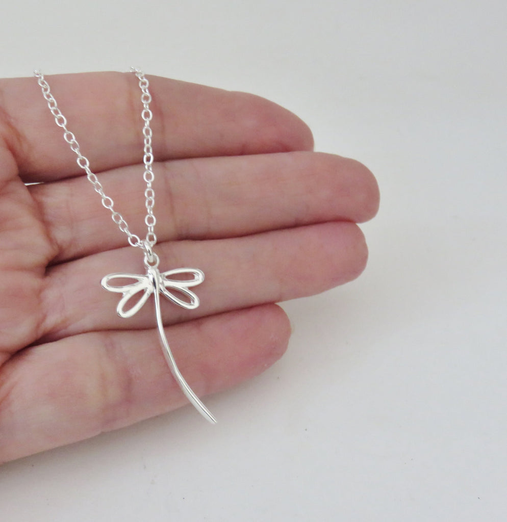 Dragonfly Necklace | Sympathy Gift for Her | Sterling Silver Dragonfly Necklace | Graduation Gift - Handmade Jewelry