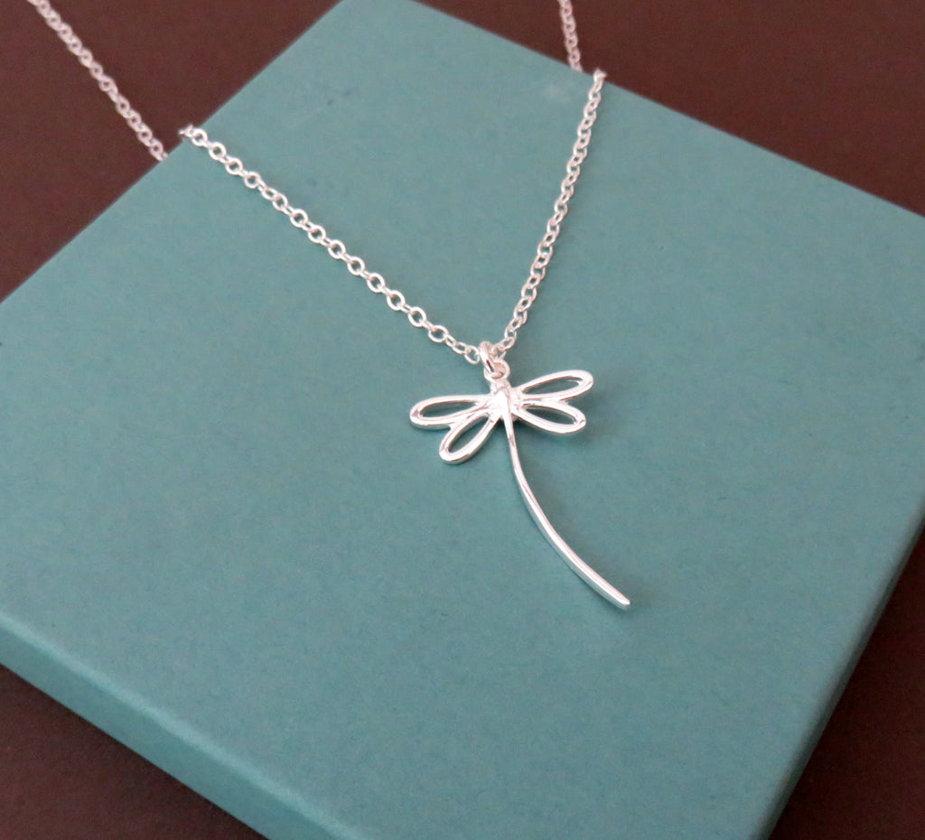 Dragonfly Necklace | Sympathy Gift for Her | Sterling Silver Dragonfly Necklace | Graduation Gift - Handmade Jewelry