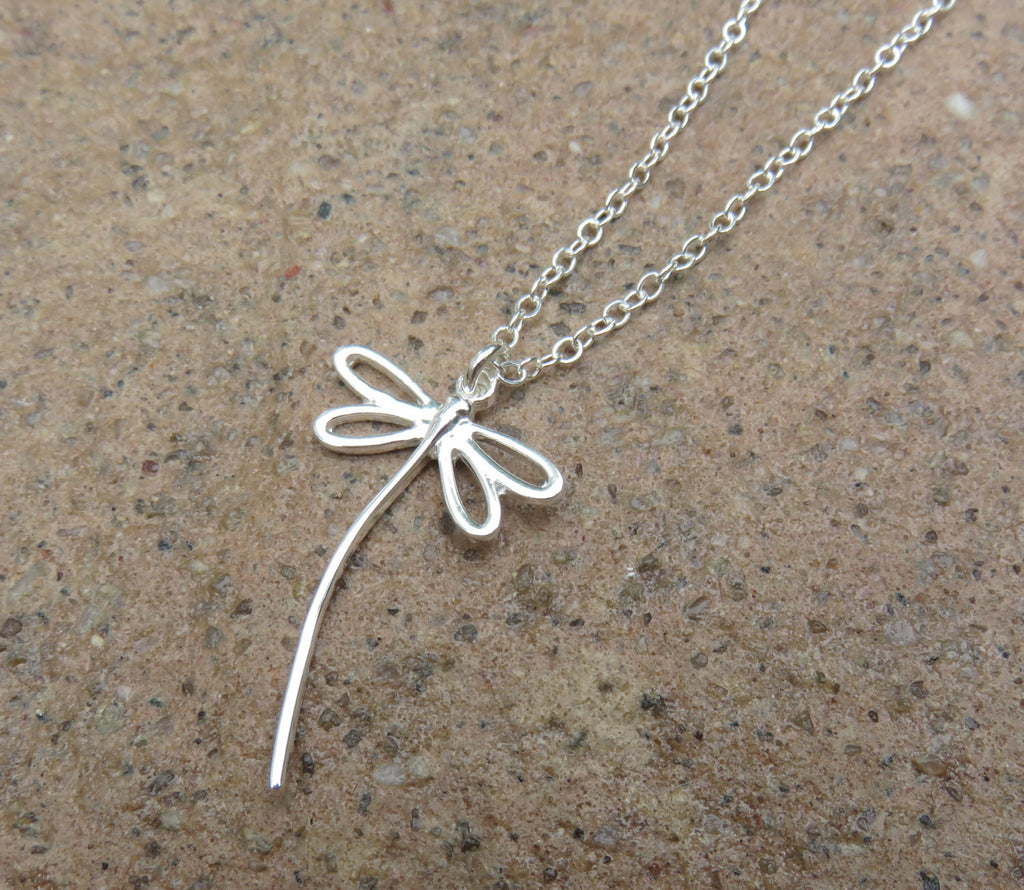 Dragonfly Necklace | Sympathy Gift for Her | Sterling Silver Dragonfly Necklace | Graduation Gift - Handmade Jewelry