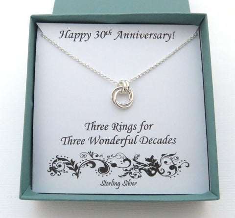 30th Anniversary Gift | Anniversary Gift for Her | Sterling Silver Love Knot Necklace - Handmade Jewelry