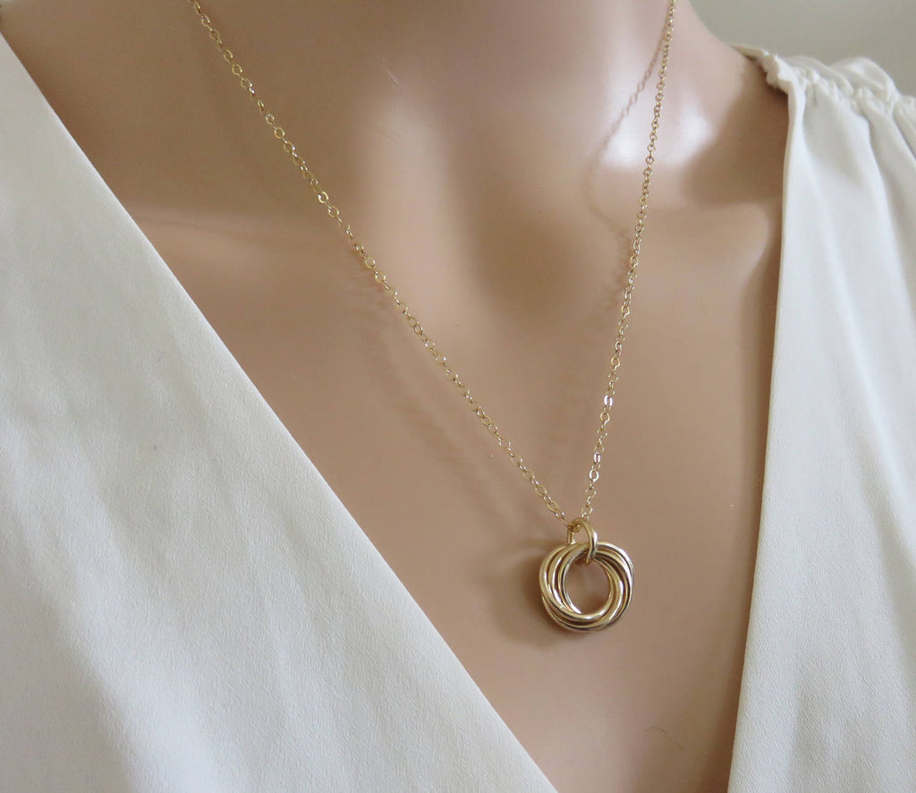 50th Birthday Necklace | Gold Birthday Ring Necklace | 50th Birthday Gift for Women - Handmade Jewelry