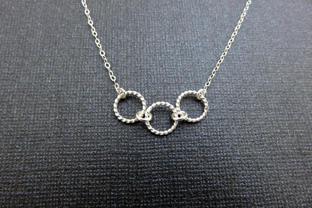 30th Birthday Gift | Three Rings Necklace | 30th Birthday Gift for Her - Handmade Jewelry