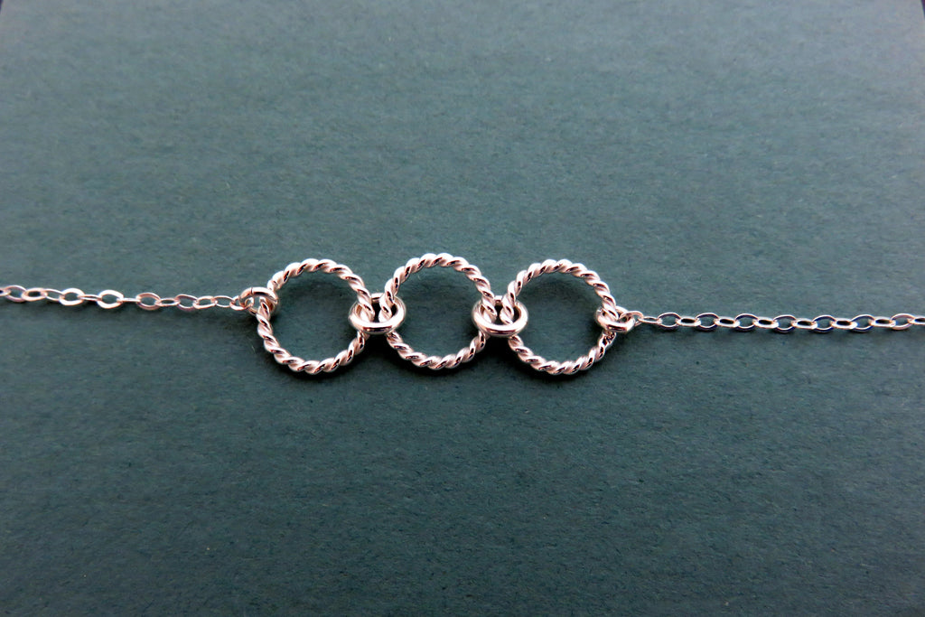 30th Birthday Gift | Three Rings Necklace | 30th Birthday Gift for Her - Handmade Jewelry