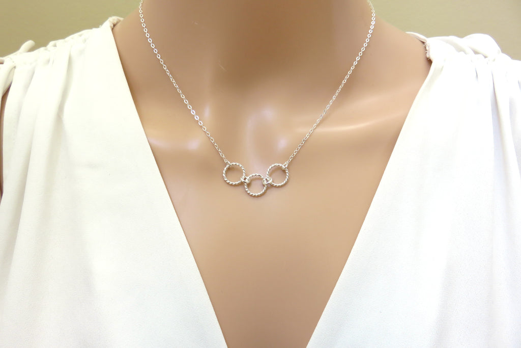 30th Birthday Gift | Three Rings Necklace | 30th Birthday Gift for Her - Handmade Jewelry